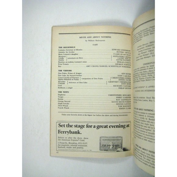 Royal Shakespeare Company Playbill Opening Performance October 1984 STAIN - Picture 6 of 8